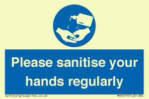 Please sanitise your hands regularly